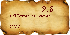 Pórszász Bartó névjegykártya